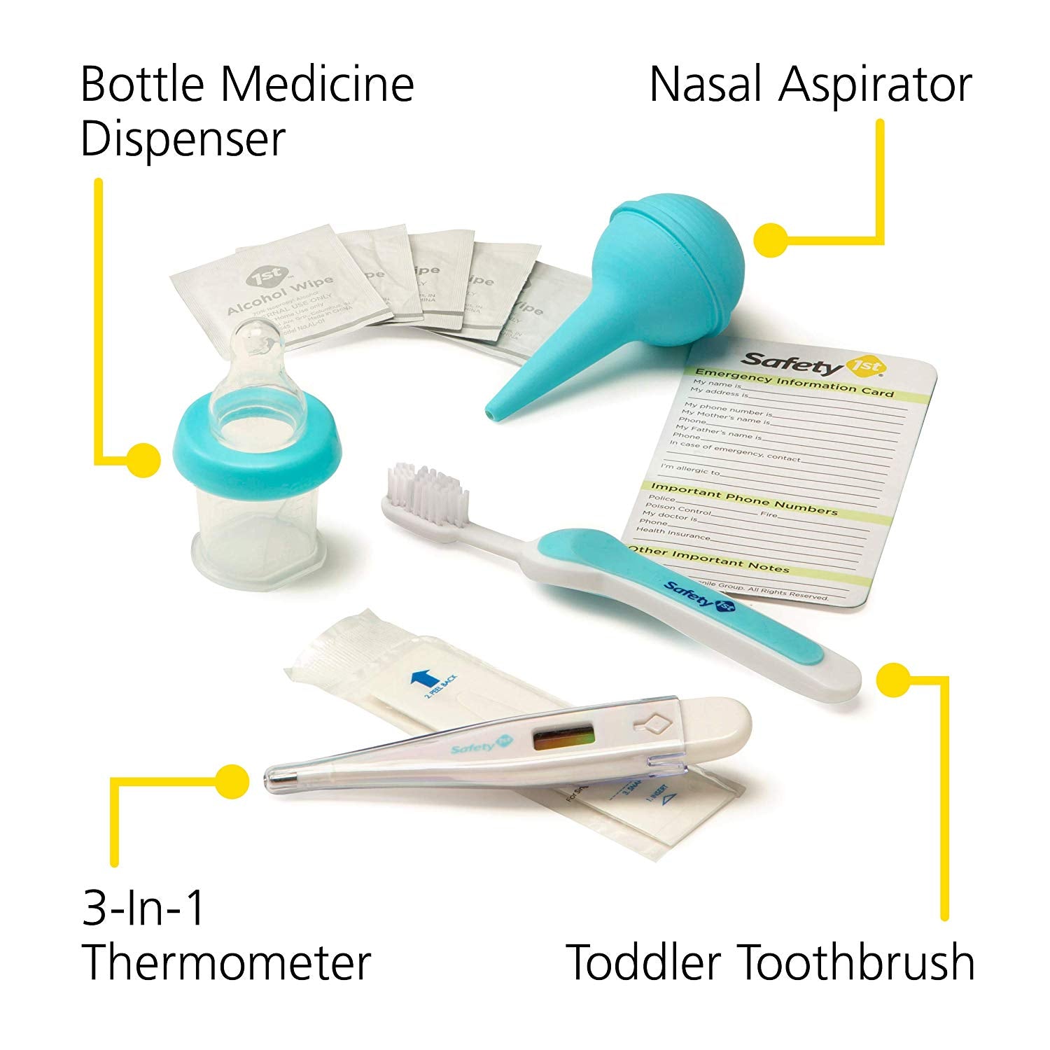 Roll over image to zoom in Safety 1st Deluxe 25-Piece Baby Healthcare and Grooming Kit